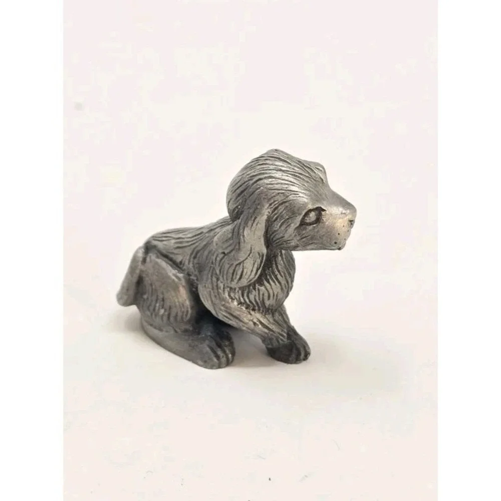 Vintage WWA pewter dog puppy figurine animal collectible miniature
